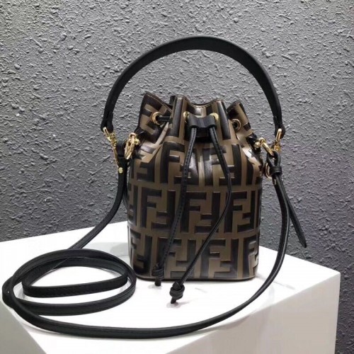Кожена чанта Fendi MON TRESOR 8BT298A Черна