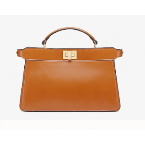 Кожена чанта Fendi PEEKABOO ISEEU EAST-WEST 8BN323A кафява