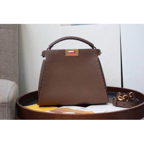 Чанта Fendi ISEEU MEDIUM от естествена кожа 70192 цвят каки