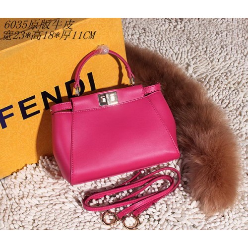 Чанта Fendi Peekaboo от гладка кожа FD6035 розова