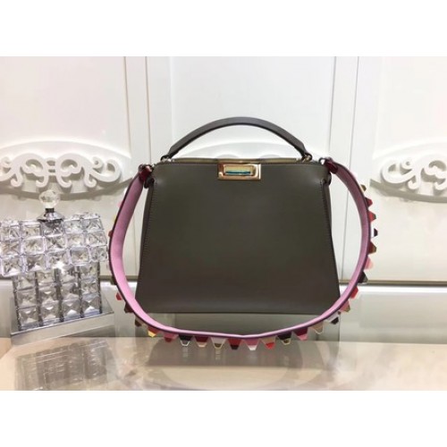 Чанти Fendi Peekaboo оригинални кожени F3659 зелени