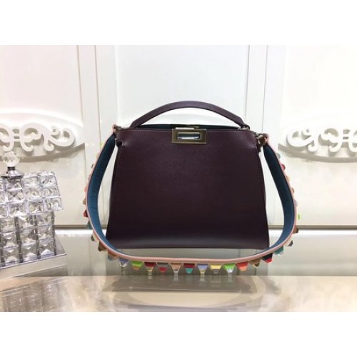 Чанти Fendi Peekaboo оригинални кожени F3659, винени