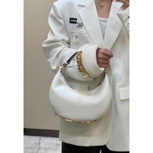 Чанта Fendi Praphy Original Leather Big Logo 80056M бяла