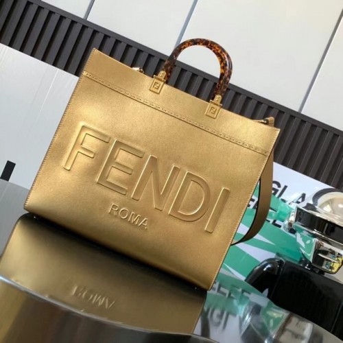 Чанта за пазаруване Fendi Sunshine Medium Leather 8BH386A Gold
