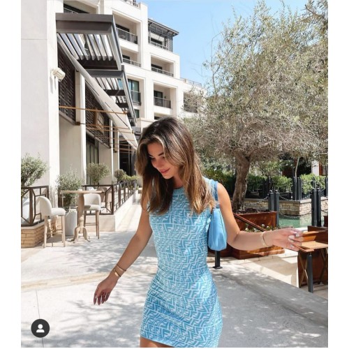 Модна рокля Fendi от най-високо качество FF11532 синя