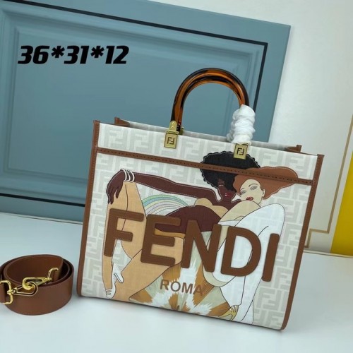 Чанта за пазаруване Fendi Tote от плат с графити 0002