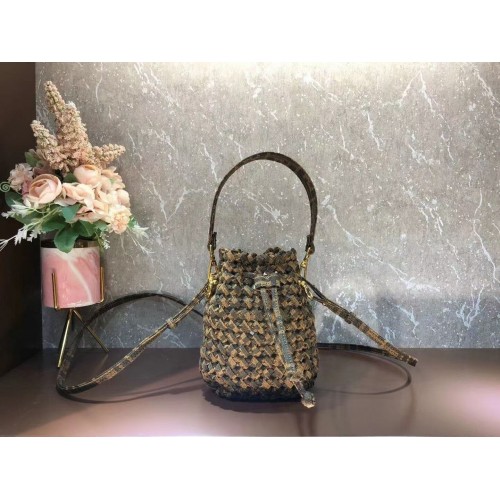 Мини чанта Fendi Weave MON TRESOR 8BS010A3 кафява