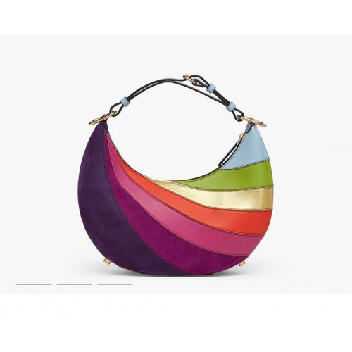 Малка кожена чанта Fendi graphy с многоцветна инкрустация 8BR798A Rainbow