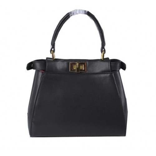 Чанта Fendi mini Peekaboo от телешка кожа FD8838 черна