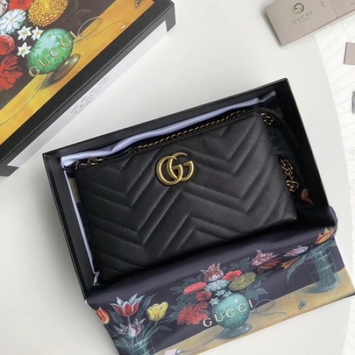 Мини чанта с верижка Gucci GG Marmont 443447 Черна