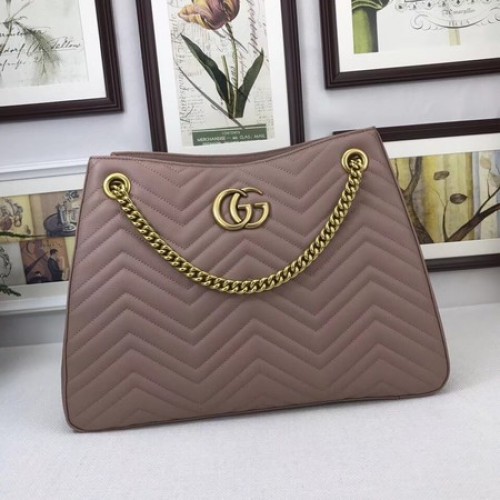 Чанта за рамо Gucci GG Marmont Medium Matelasse 453569 Розова