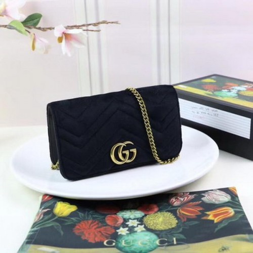 Gucci GG Marmont бродирана кадифена мини чанта 488426 черна