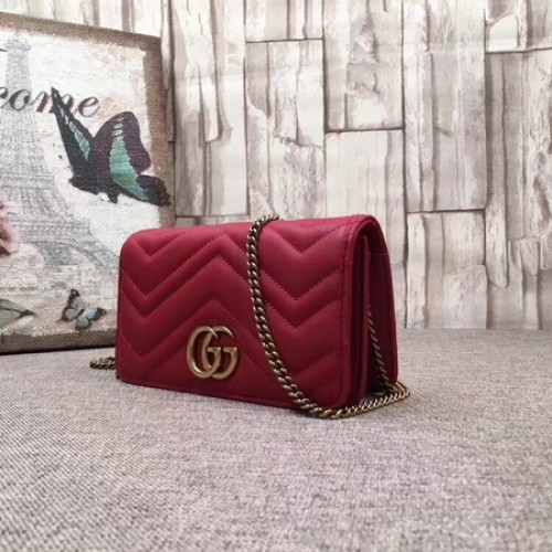 Gucci GG Marmont бродирана кадифена мини чанта 488426 червена