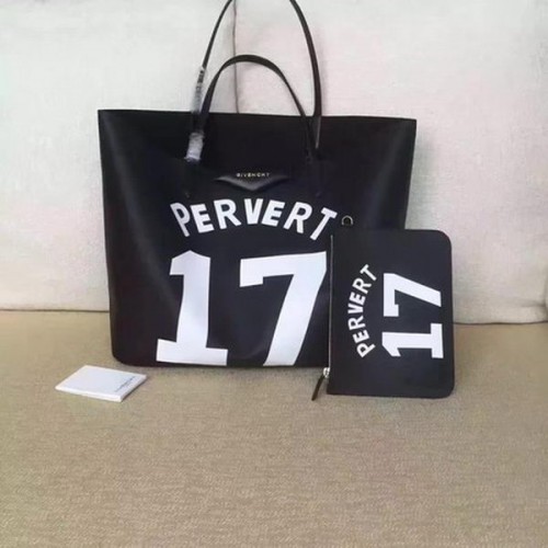 Голяма чанта за пазаруване Givenchy Print G6598A Черна