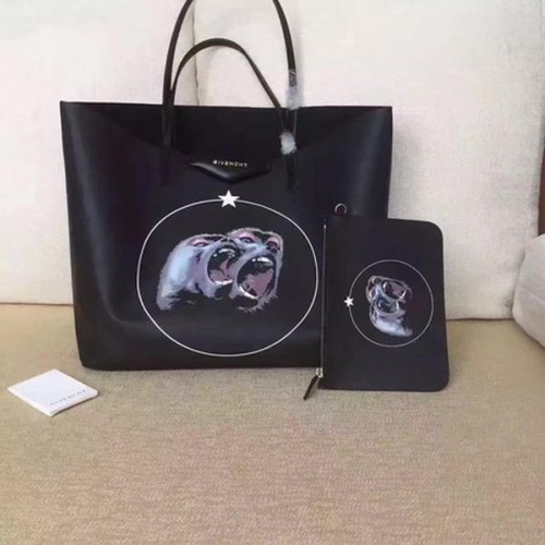 Голяма чанта за пазаруване Givenchy Print G6598D Черна