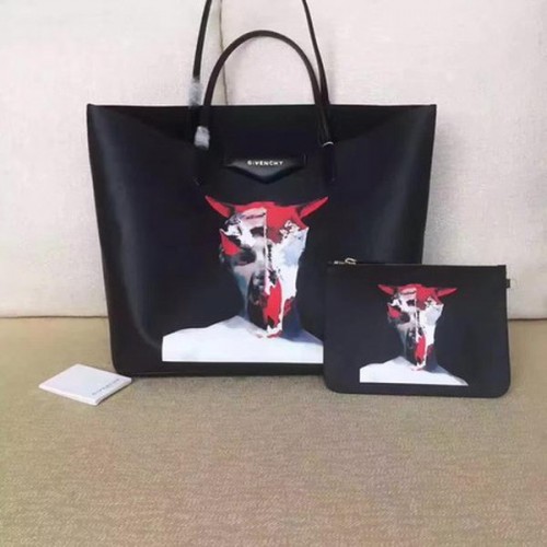 Голяма чанта за пазаруване Givenchy Print G6598E Черна