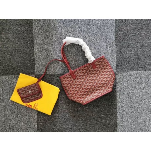 Мини чанта Goyard Calfskin от кожа, цвят вино
