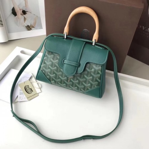 Мини чанта от телешка кожа Goyard 9955 зелена