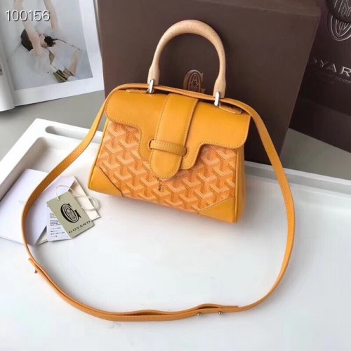 Мини чанта от телешка кожа Goyard 9955 жълта