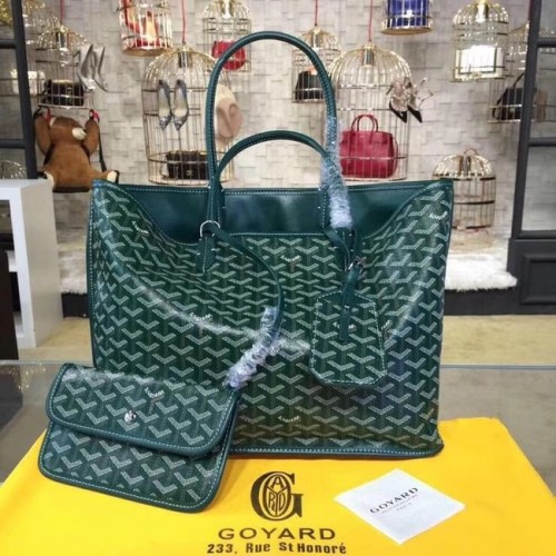 Чанта тип „тоут“ от телешка кожа Goyard 20208 зелена