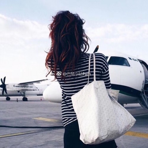 Чанта от телешка кожа Goyard 6783 бяла