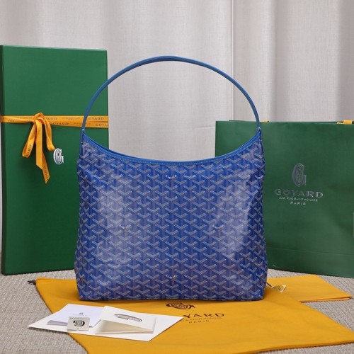 Чанта хобо от телешка кожа Goyard G9983 синя