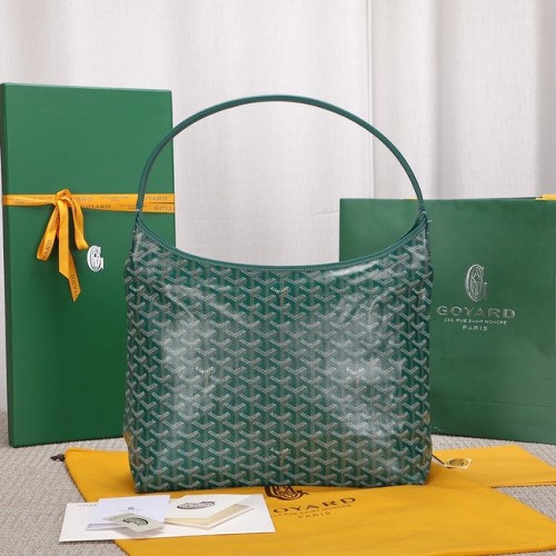 Чанта хобо от телешка кожа Goyard G9983 зелена