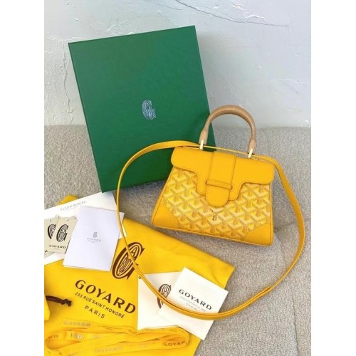 Мини чанта Goyard Calfskin Saigon от кожа 9955 жълта