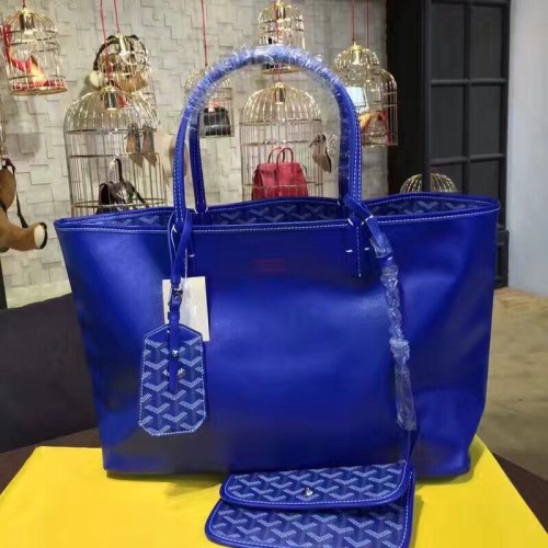 Чанта Goyard Y Doodling от телешка кожа 7901 Синя