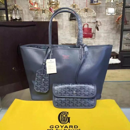 Чанта Goyard Y Doodling от телешка кожа 7901 тъмносиня