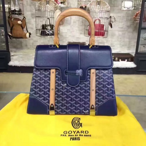 Чанта Goyard Y Doodling от телешка кожа 9956 синя