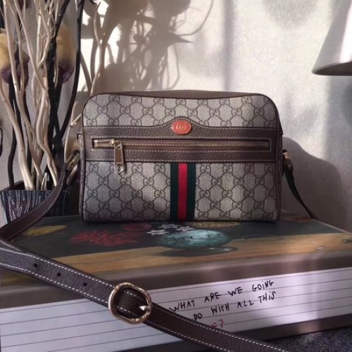 Чанта през рамо Gucci GG Supreme 501337 Кафява