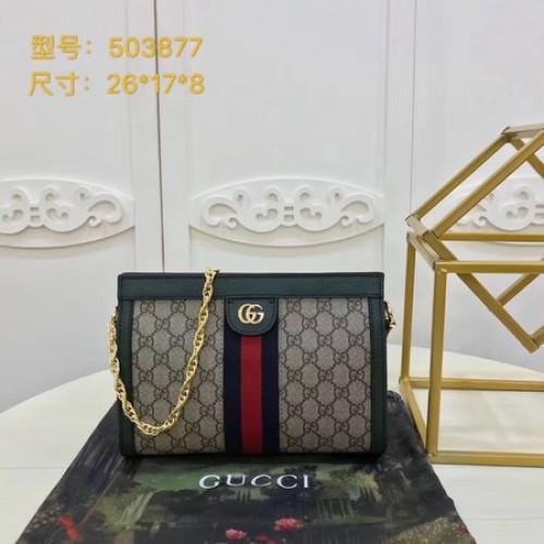 Малка чанта през рамо Gucci Ophidia GG 503877 зелена