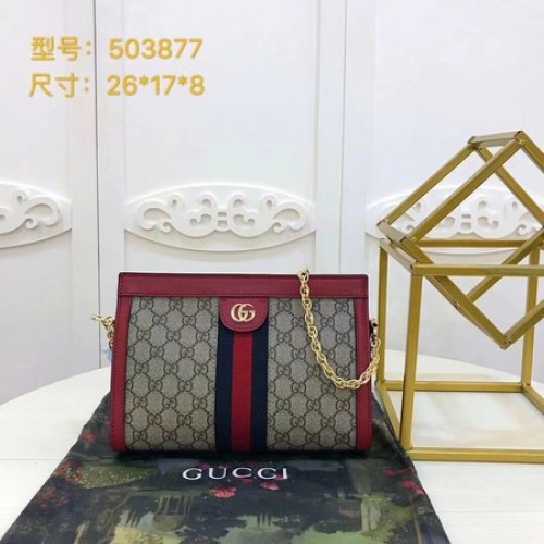 Малка чанта за рамо Gucci Ophidia GG 503877 червена