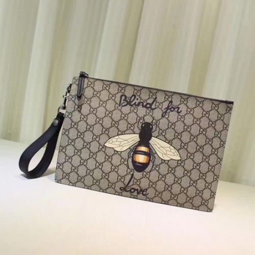 Чанта Gucci Angry Cat Print GG Supreme 473904 Bee