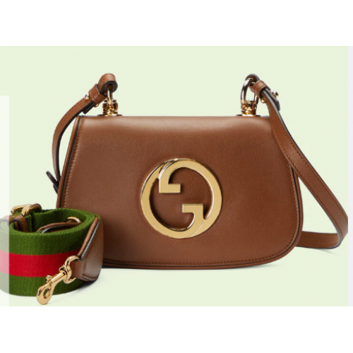 Gucci Blondie Original кожена чанта през рамо 698643 кафява