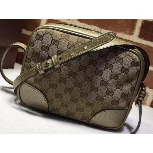 Gucci Bree Original GG Canvas мини чанта през рамо 387360 Златна