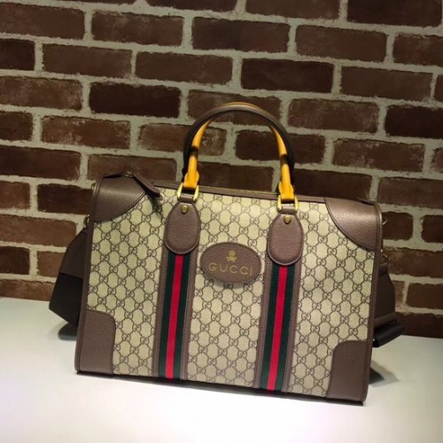 Мека чанта за път Gucci Courrier GG Supreme 459311 кафява