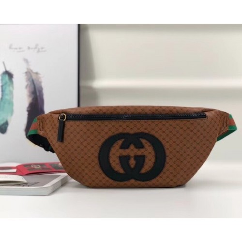 Оригинална чанта за колан Gucci-Dapper Dan 536416 кафява