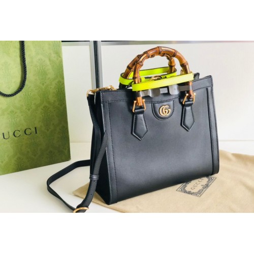 Чанта Gucci Diana GG с бамбукова горна дръжка, оригинална кожена, 660195, черна