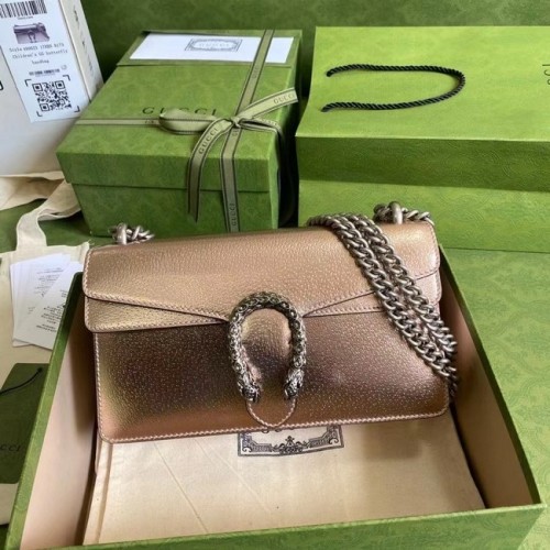 Кожена чанта за рамо Gucci Dionysus Blooms 499623 розово злато