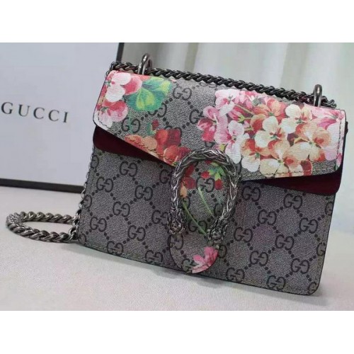 Мини чанта за през рамо Gucci Dionysus Blooms 421970 бордо