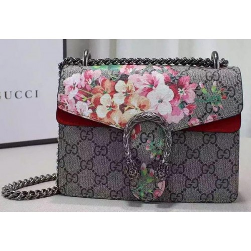 Мини чанта за през рамо Gucci Dionysus Blooms 421970 червена