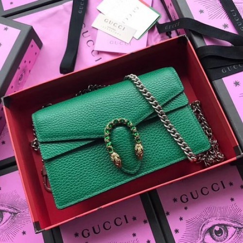 Чанта през рамо Gucci Dionysus от телешка кожа 476430 зелена