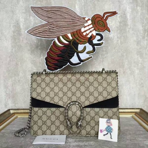 Чанта през рамо Gucci Dionysus GG Canvas 403348 Черна