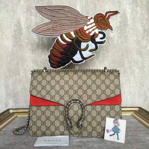 Чанта през рамо Gucci Dionysus GG Canvas 403348 червена