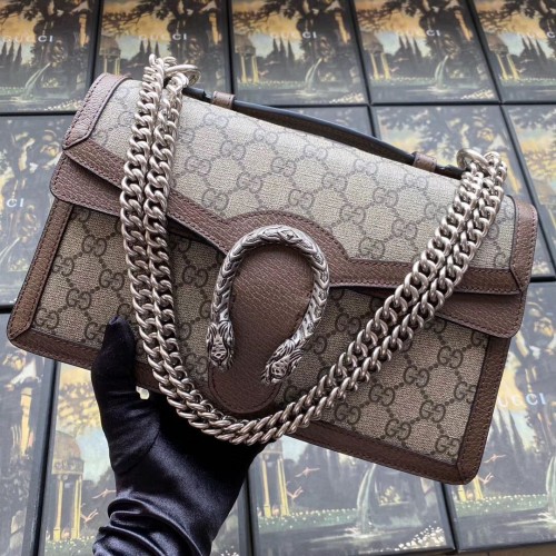Чанта Gucci Dionysus GG с горна дръжка 621512 кафява