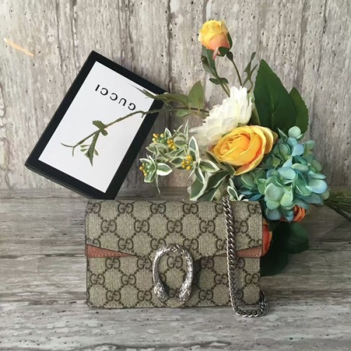 Чанта за рамо Gucci Dionysus GG Supreme Mini 476432 Камилска