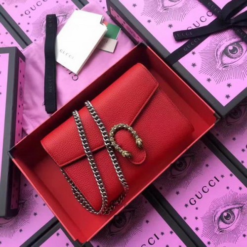 Кожена мини чанта Gucci Dionysus 401231 червена