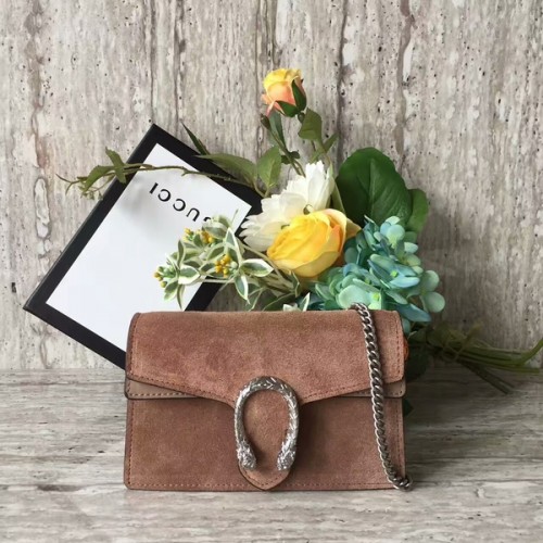 Мини чанта през рамо Gucci Dionysus Suede 476432C Camel
